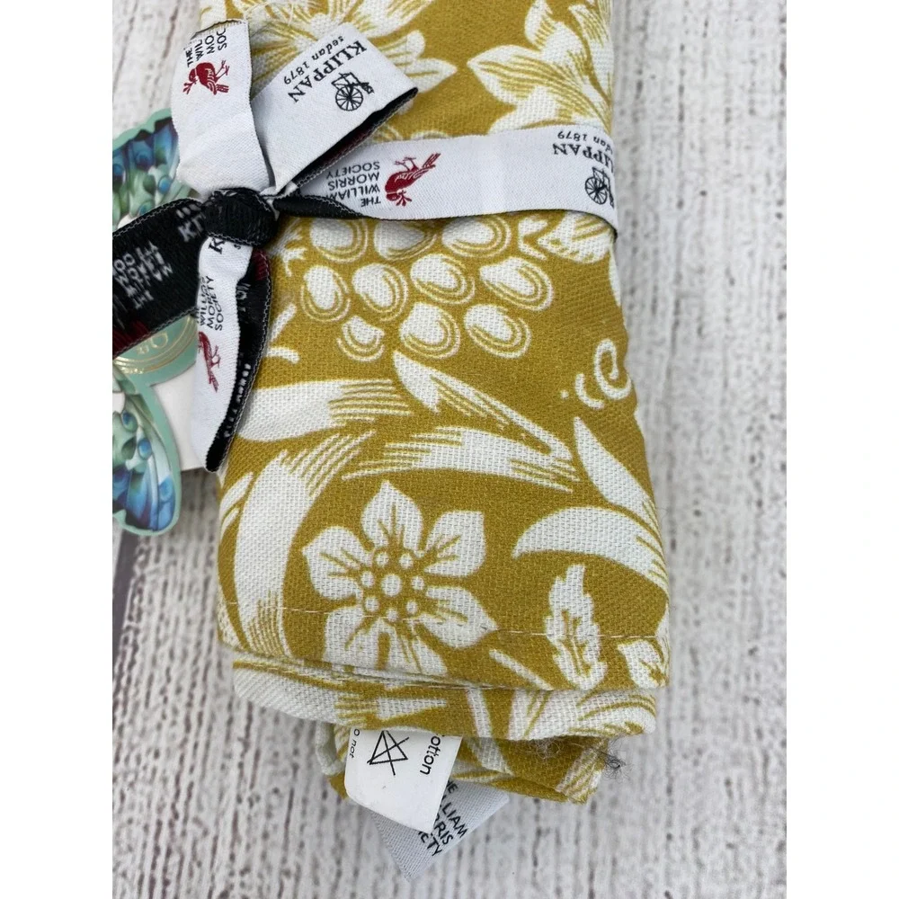 Klippan Table Runner William Morris Society 18x59 Mustard Yellow Cotton Floral